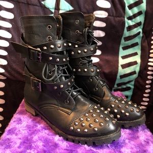 Black studded boots
